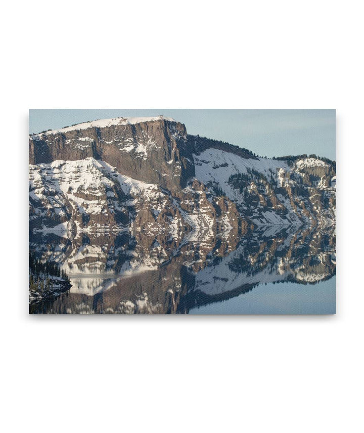 Llao Rock and Crater Lake in winter, Crater Lake National Park, Oregon