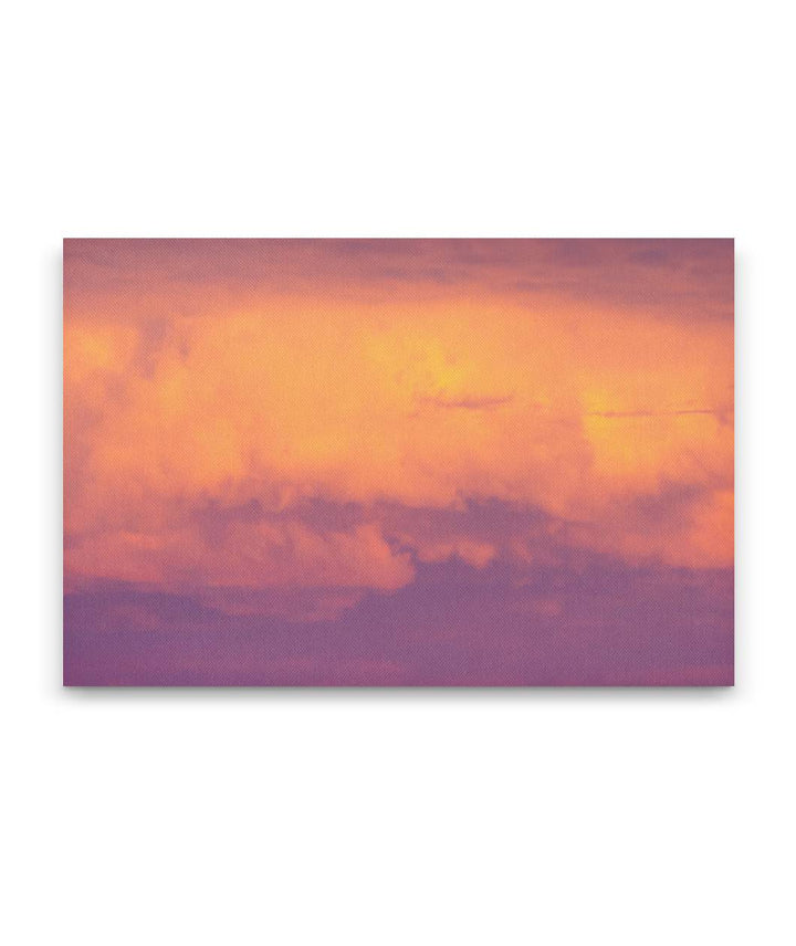 Sunset-colored Cumulus Clouds Over Cascades Mountains, Oregon