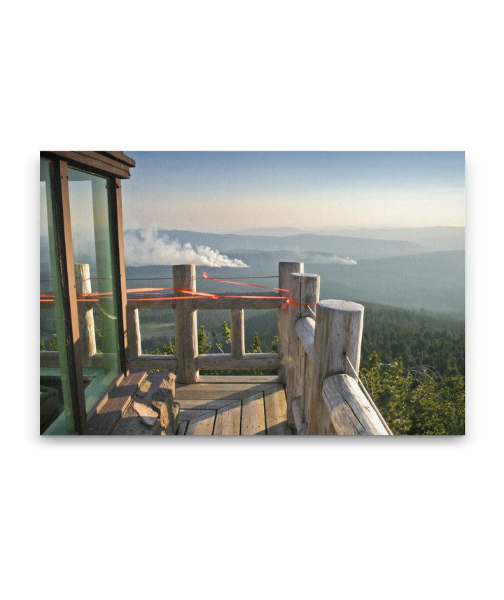 Bybee Wildfire from Watchman Peak Lookout, Crater Lake National Park, Oregon