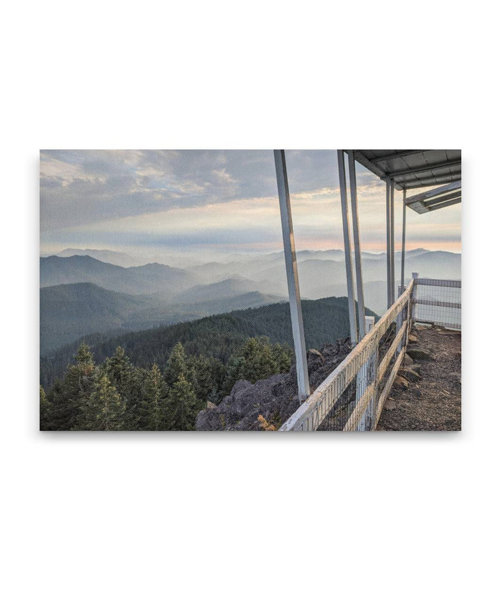 Smoke and Lookout Creek Drainage, HJ Andrews Forest From Carpenter Mountain Fire Lookout, Oregon, USA