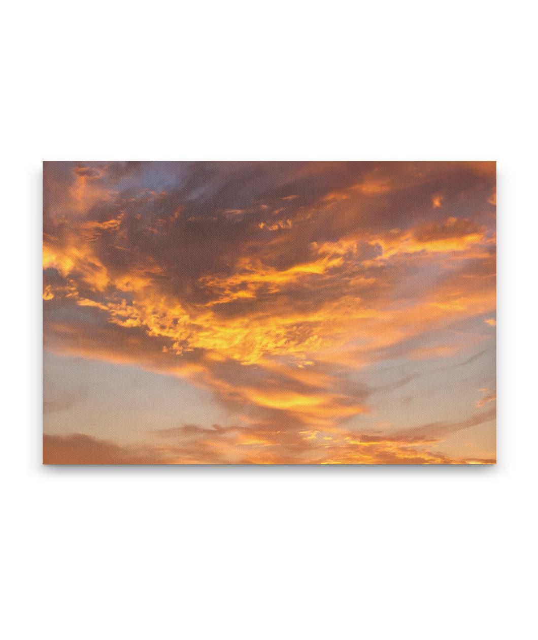 Orange-colored Clouds at Sunrise, Carpenter Mountain, Oregon