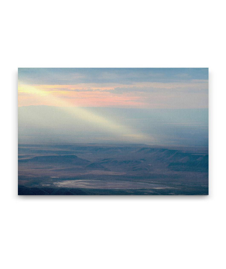 Sun rays over Eastern Oregon, East Rim Overlook, Steens Mountain, Oregon