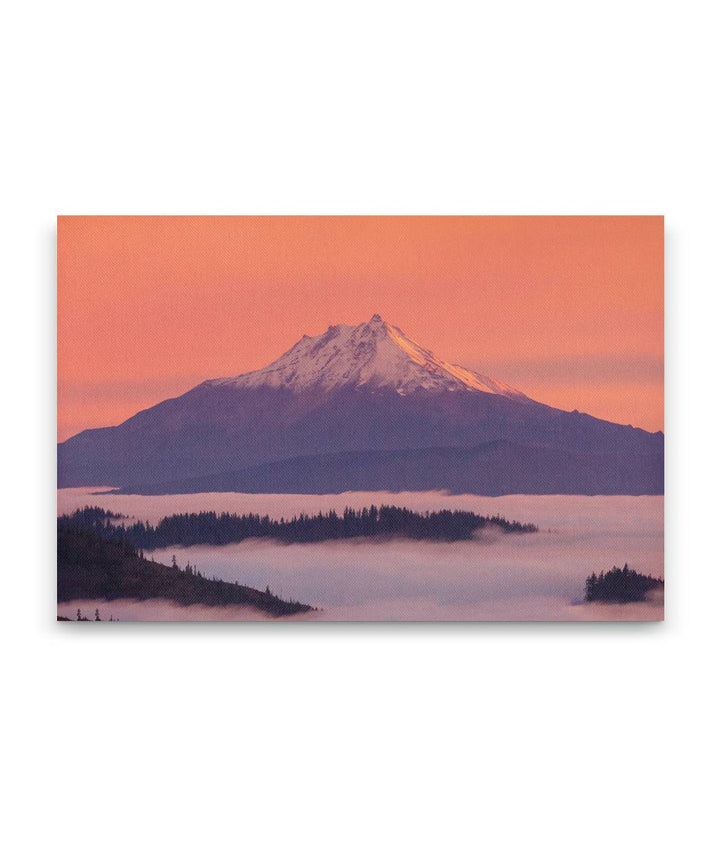 Mount Jefferson at Sunset With Marine Layer, Mount Jefferson Wilderness, Oregon