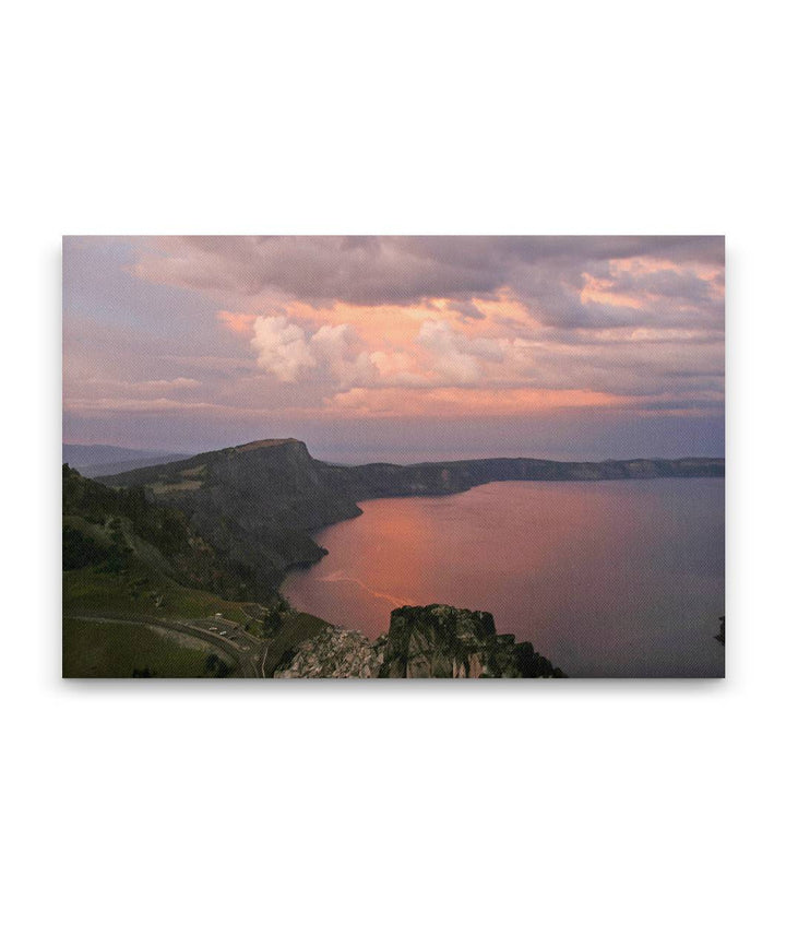 Stormy Skies At Sunset Over Crater Lake, Crater Lake National Park, Oregon, USA