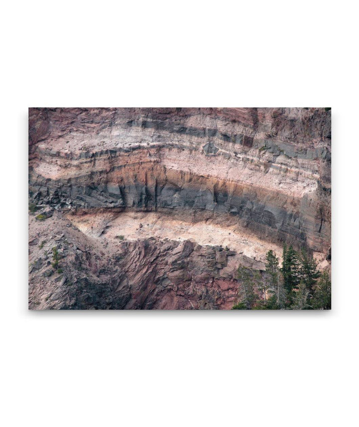 Geological Stratigraphy, Volcanic Rock Layers, Crater Lake National Park, Oregon, USA