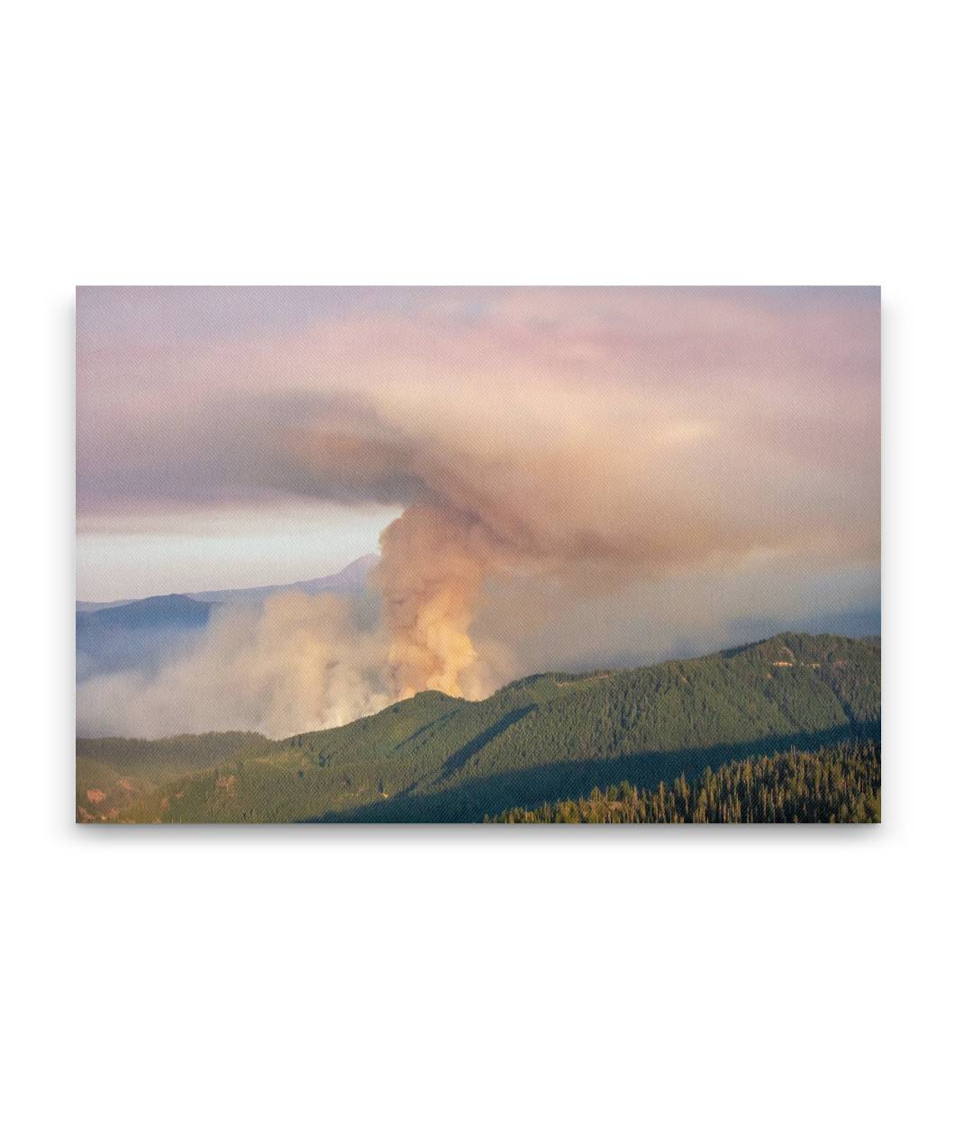 Knoll Wildfire From Carpenter Mountain Fire Lookout, Willamette Forest, Oregon