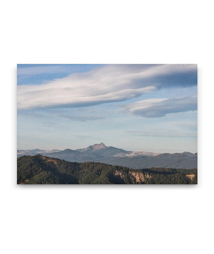 Three-Fingered Jack and Lenticular Clouds, Willamette National Forest, Oregon, USA