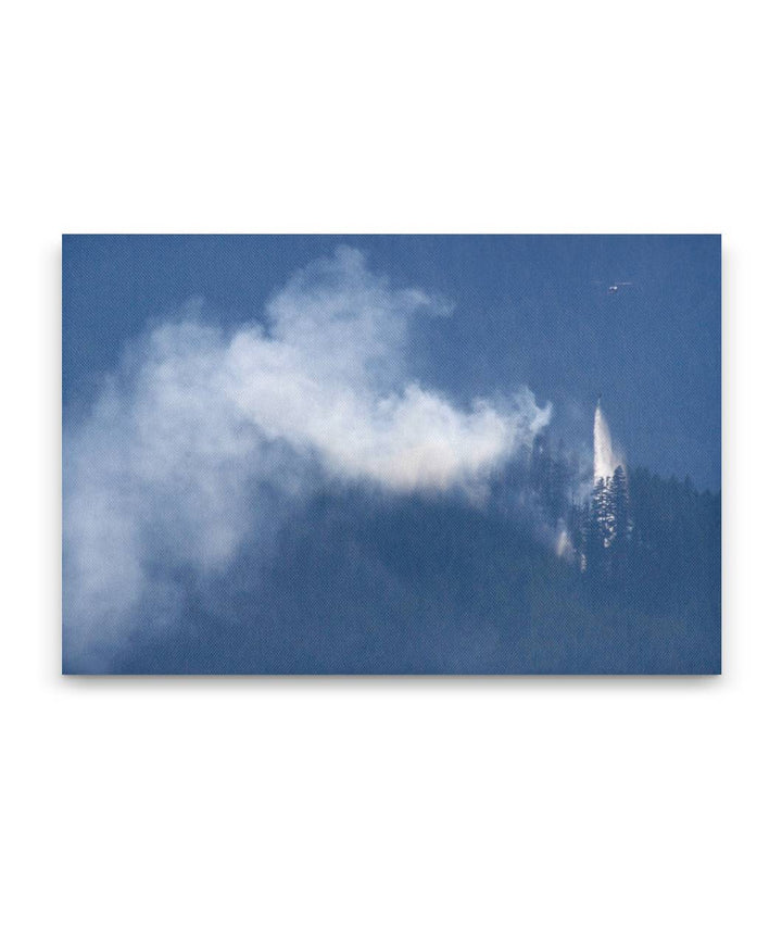 Wildfire and Helicopter, Willamette National Forest, Oregon